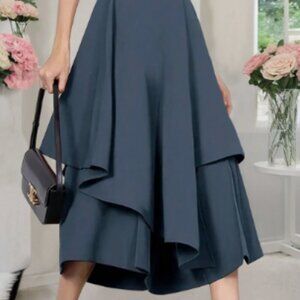 Women Asymmetrical Wide-Leg Culottes Pants Size S